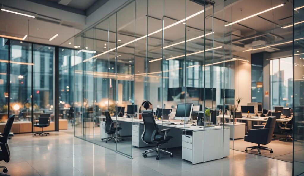 Commercial lighting: low-glare linear LED for modern office workspaces