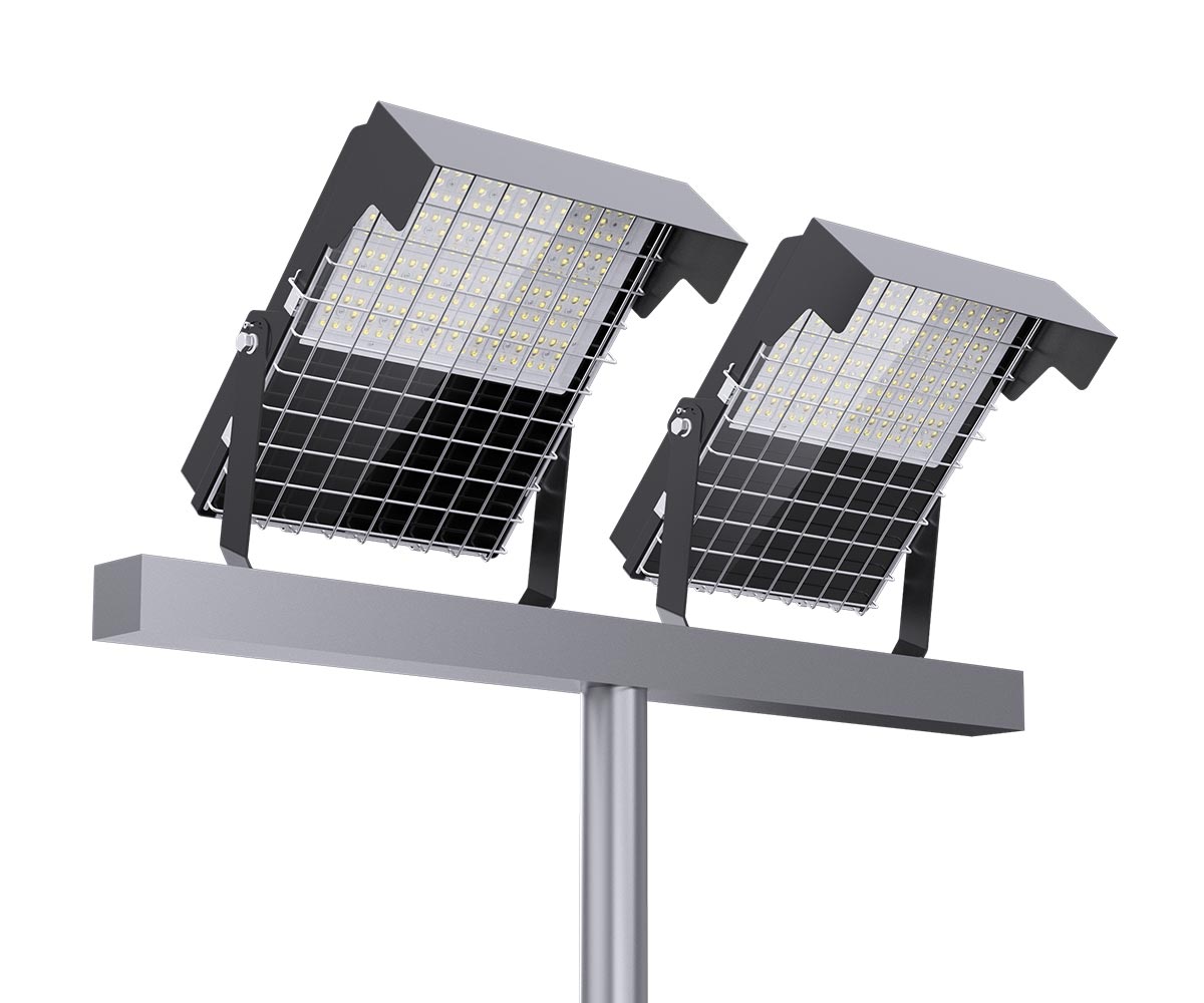 Italtesla Proiecta UCF5 pole LED mesh visor install